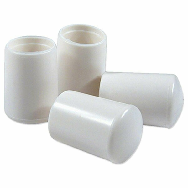 Homepage 0.62 in. TruGuard Vinyl Leg Tip, White, 4PK HO3241885